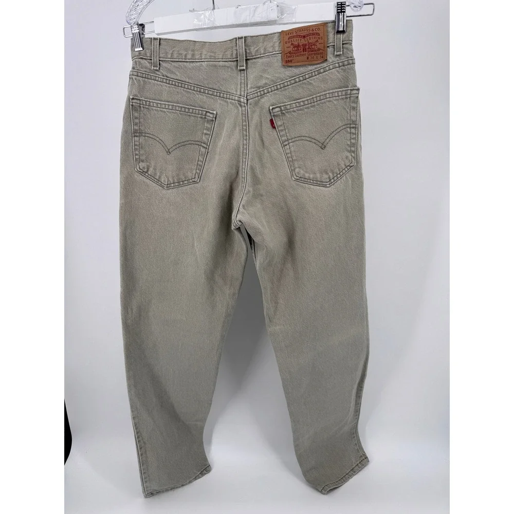 Vintage Levis 550‎ Jeans 34x34 Relaxed Fit Y2K 90s Mens Light Green actual 32x33